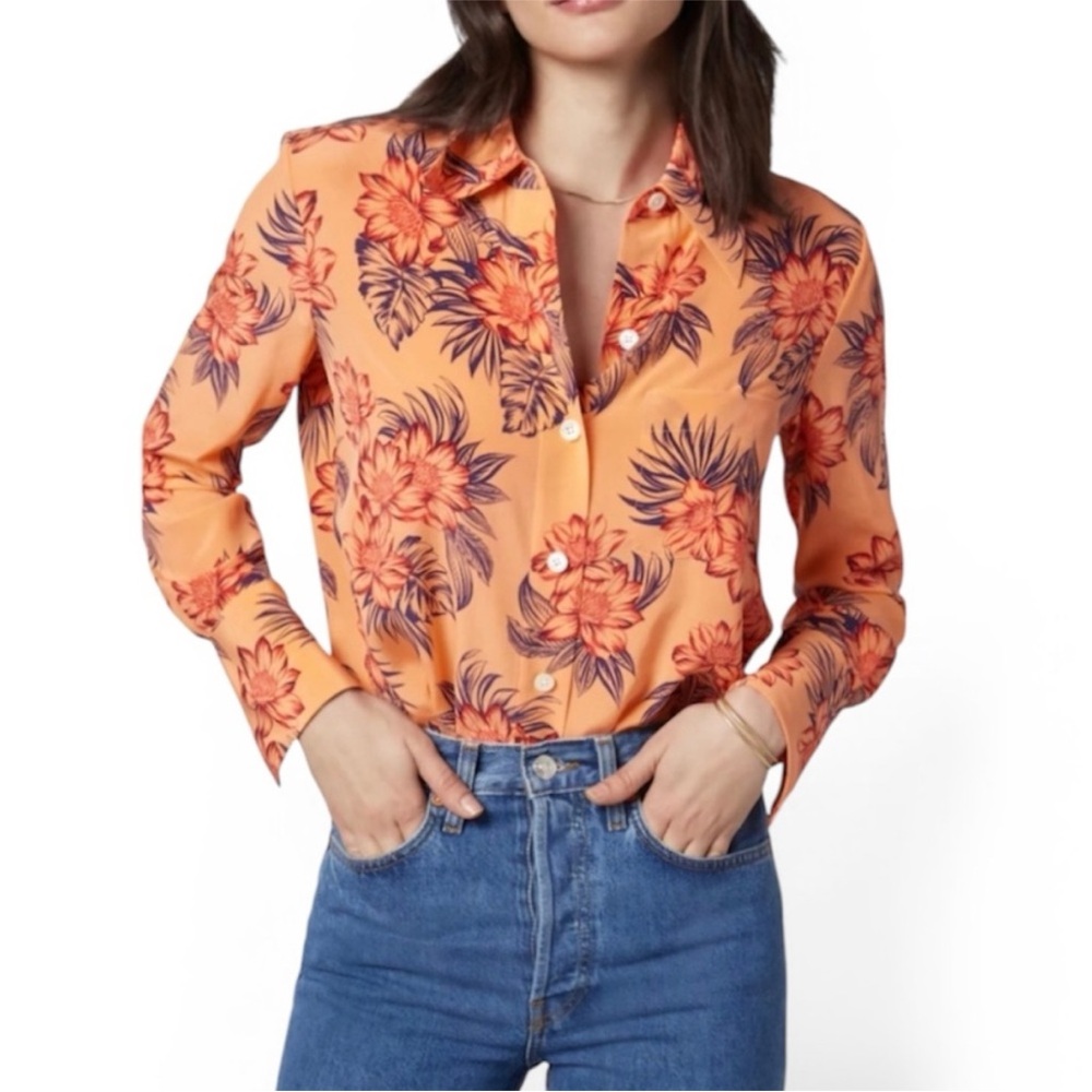 Equipment Quinne 100% Silk Blouse in Size Medium